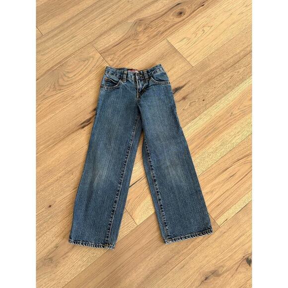 Old Navy Boys Medium Wash Wide Leg Adjustable Waist Denim Jeans Size 7 - Picture 2 of 8